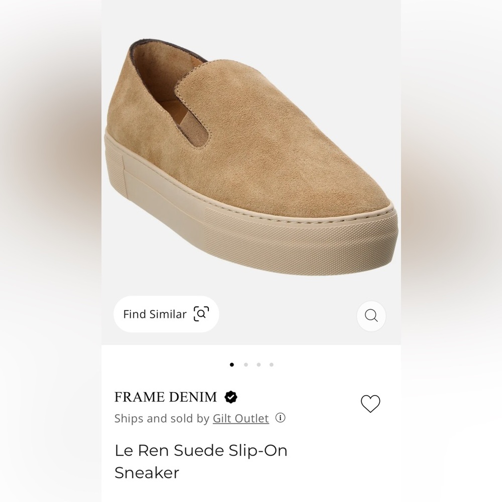 Frame Women's Tan Suede Slip-On Sneakers